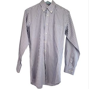 Paul Frederick Button Front Shirt Size 14.5 Neck x 34 Sleeve Slim Fit